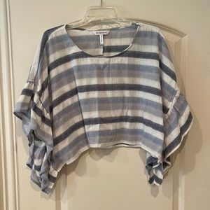Blue & white striped BCBG top size small